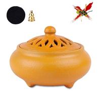 Accjzzlyn Brûleur d'encens en céramique pour répulser les guêpes - En céramique - Pour repousser les guêpes - Bol ignifuge pour jardin, chambre à coucher, salon - Intérieur et extérieur