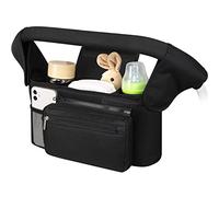 Accmor Organiseur de poussette avec porte-gobelet isotherme, organiseur universel pour poussette avec sac amovible pour téléphone et bandoulière, organiseur de porte-gobelet pour poussette Uppababy,