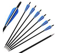 ACCMOS 16" Flèches Arbalète Chasse Flèche d'arbalète Diamètre Intérieur 7.6mm 16 Pouces Flèches de Carbone avec Pointe en Acier Amovible Tir à l'arc Chasse Tir Cible d'entrainement