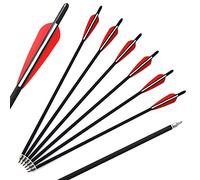 ACCMOS 20" Flèches Arbalète Chasse Flèche d'arbalète Diamètre Intérieur 7.6mm 20 Pouces Flèches de Carbone avec Pointe en Acier Amovible Tir à l'arc Chasse Tir Cible d'entrainement