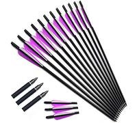 ACCMOS 22" Flèches Arbalète Chasse Flèche d'arbalète Diamètre Intérieur 7.6mm 22 Pouces Flèches de Carbone avec Pointe en Acier Amovible Tir à l'arc Chasse Tir Cible d'entrainement