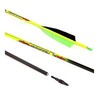ACCMOS 400 Spine Flèche 27 Pouces Flèche Flèches Carbone Flèche Cible Flèche de Chasse Arc à Poulies Arc Recurve Adulte Jeunesse Tir à l’Arc Entraînement 6pcs