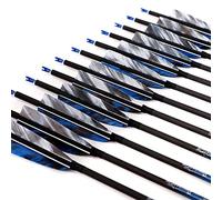 ACCMOS 700-Spine Flèche 31-Pouces Flèche Flèches Carbone Flèche Cible Flèche de Chasse Arc à Poulies Arc Recurve Adulte Jeunesse Tir à l’Arc Entraînement 18pcs Style2