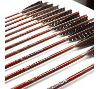 ACCMOS Spine 450 Flèche 31 Pouces Flèche Flèches Carbone Flèche Cible Flèche de Chasse Arc à Poulies Arc Recurve Adulte Jeunesse Tir à l’Arc Entraînement 12pcs comme Le Bois