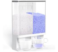 Accmuzzy Stockage de lessive en Poudre de 3 L, Stockage de lessive avec 2 Tasses, Double Distributeur de lessive Mural, récipients à lessive en Poudre avec couvercles pour Perles rehausseurs de parfu