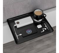 Accmuzzy Table de Nuit Suspendue,Tablette lit Mezzanine,Plateau de Rangement de Qualité Supérieure pour Lit Superposé, Dortoir, Loft et Salle de Bain, 32 x 23.5 cm - Noir