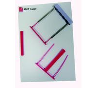 Acco Capiclass Relieur d?archives pour documents A4 en plastique - Entraxe 8 cm - Rouge - Lot de 50