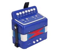 Accordéon à 7 Touches, Accordéon à Boutons pour Débutants, Flexible, Ne Tombe Pas, Sûr, 2 Basses, Gain de Place avec Boucle de Ceinture pour la Pratique (BLUE)