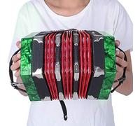 Accordéon à Boutons, Facile à Apprendre à Jouer Léger et Robuste Professionnel pour Les lecteurs de Musique pour Les mélomanes(Vert)