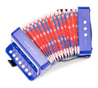 New Classic Toys Accordéon jouet Woet® bleu avec 8 chansons et livret – Dès 3 ans