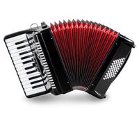 Accordeon Chromatique 48 Boutons Bass 26 Touches Dessus Set Sangles Coffre Noir
