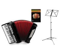 Accordeon Chromatique 72 Boutons Bass 34 Touches Dessus Set Sangles Coffre Noir