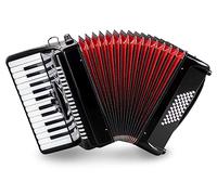 Accordéon Classic Cantabile 48 Basses "Secondo V" - Accordéon à touches - 2 voix - 26 touches aiguës - avec sangles & housse sac à dos - Noir