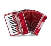Accordéon Classic Cantabile 48 Basses "Secondo V" - Accordéon à touches - 2 voix - 26 touches aiguës - avec sangles & housse sac à dos - Rouge