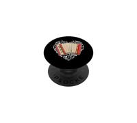 Accordéon Cœur Accordéon Musique pour la Saint-Valentin PopSockets PopGrip Adhésif