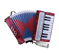 Accordéon Débutant, Accordéon 17 Touches, Accordéon pour Débutants Adultes, Accordéon d'entrée de Gamme à 8 Basses avec Bandoulière Réglable, Instruments d'Accordéon de Piano