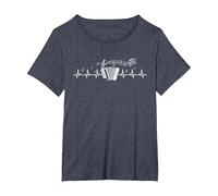 Accordéon en accordéon avec Battement de cœur T-Shirt, Femme Grandes Tailles, Bleu Chiné, 6X