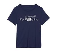 Accordéon en accordéon avec Battement de cœur T-Shirt, Femme Grandes Tailles, Bleu Marine, 6X