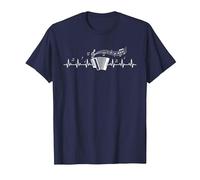Accordéon en accordéon avec Battement de cœur T-Shirt, Homme, Bleu Marine, L