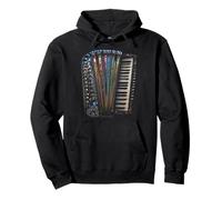 Accordéon Instrument de Musique Motif Art Accordéon Sweat à Capuche
