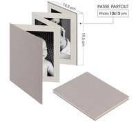 accordéon LEPORELLO - 8 pages blanches - 8 photos 10x15cm - Couverture Grise 14,5x19,5cm