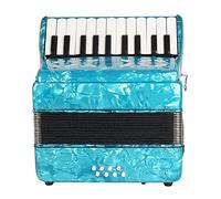 Accordéon Piano 22 Touches, 8 Basses, Sangle Rétractable Et Sac De Rangement, For Performances Sur Scène, For Les Amateurs D'instruments De Musique(Blue)