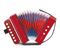 Accordéon pour Enfant, Accordeon Enfant à 10 Touches avec Sangles, Instrument de Musique Accordéon pour Débutants, Accordéon Enfant de 3 Ans et Plus, Rouge
