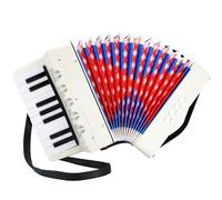 Accordéon pour Enfants,17 Touches 8 Basses,Accordéon Diatonique avec sangles réglables,Accordéons pour adultes et enfants à partir 3 ans,instrument musique harmonica,cadeau pour débutants,Blanc