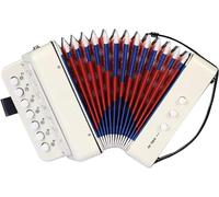 Accordéon pour Enfants, Bouton Accordéon 10 Touches, Accordeon Enfant avec Sangle, Instrument de Musique, Accordéon pour Débutants, Accordéon Enfant de 3 Ans, Blanc