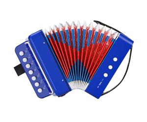 Accordéon pour Enfants, Bouton Accordéon 10 Touches, Accordeon Enfant avec Sangle, Instrument de Musique, Accordéon pour Débutants, Accordéon Enfant de 3 Ans, Bleu