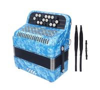 Accordéon Professionnel 22 Touches 8 Basses, Bouton Confortable, Pratique et Portable avec Sac à Dos Double épaule pour Accordéonistes Professionnels (bleu ciel)