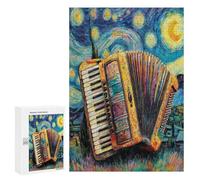 Accordeon Puzzles 300 Pièces Educa Art Instrument Musical Musique Relaxation & Décoration Intérieure Challenge pour Famille Assemblage Amusant Qualité Supérieure 300 PCS