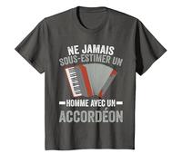 Accordéoniste Accordéon Humour T-Shirt, Enfant, Asphalte, 2 Ans