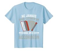 Accordéoniste Accordéon Humour T-Shirt, Enfant, Bleu Céleste, 3 Ans