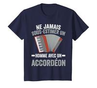 Accordéoniste Accordéon Humour T-Shirt, Enfant, Bleu Marine, 4 Ans