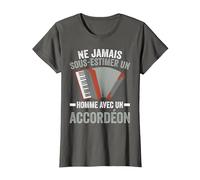 Accordéoniste Accordéon Humour T-Shirt, Femme, Asphalte, L