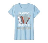 Accordéoniste Accordéon Humour T-Shirt, Femme, Bleu Céleste, XL