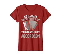 Accordéoniste Accordéon Humour T-Shirt, Femme, Canneberge, 3XL