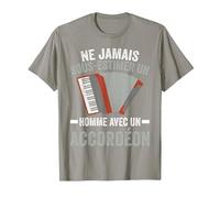 Accordéoniste Accordéon Humour T-Shirt, Homme, Ardoise, L