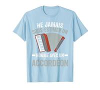 Accordéoniste Accordéon Humour T-Shirt, Homme, Bleu Céleste, 3XL