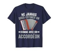 Accordéoniste Accordéon Humour T-Shirt, Homme, Bleu Marine, S