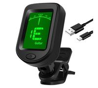 Accordeur à clipser pour guitare | Accordeur rechargeable à clipser pour violon, rotation à 360 degrés, outil d'accordage pour basse, ukulélé, banjo et violon