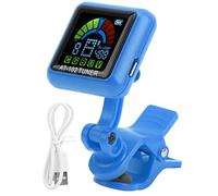 Accordeur à pince pour guitare, accordeur à pince pour guitare, écran couleur HD, accordeur de violon rechargeable par USB, accordeur de poupée, réglage précis pour guitare, (AT-102 blue)