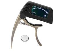 Accordeur de Capo de Guitare 2 en 1 Multifonctionnel avec écran LCD pour Basse Chromatique de Guitare électrique Folk Acoustique Normale(Argent)