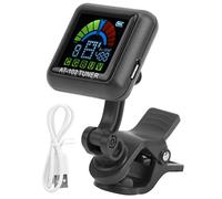 Accordeur de guitare à pince, accordeur de guitare portable Mini Clip Rechargeable USB sur accordeur pour guitare chromatique basse ukulélé violon(noir)