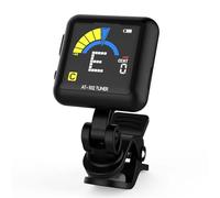 Accordeur de guitare, Accordeur Rechargeable AT-102 Noir Bleu Blanc USB Grand Écran LCD 360 Degrés For Guitare/basse/ukulélé/violon,à pince(Black)