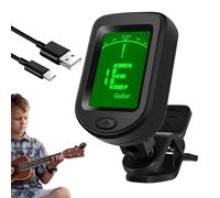 Accordeur de guitare, appareil d'accordage numérique rechargeable, écran LCD avec rotation à 360°, accordeur précis d'instruments à cordes de 3,0 x 4,5 x 4,4 cm pour basse, ukulélé, banjo et violon