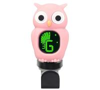 Accordeur de guitare électrique - Clip chromatique professionnel | Accordeurs hibou de dessin animé pour instruments de musique, écran LCD, ukulélé, accordage rapide et précis, grain de bois bleu rose