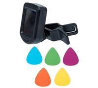 Accordeur de Guitare Professionnel Noir, Clip-on en Plastique | Médiators Assortis, Prise en Main Facile, Forme Adaptée aux Doigts, Accessoire Pratique pour Guitare, Couleur Aléatoire