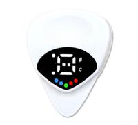 Accordeur de médiator intégré avec système de code couleur, outil essentiel pour les joueurs de guitare acoustique et électrique